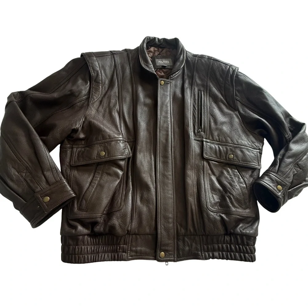 Vintage Wilsons Leather Men’s Bomber Jacket Brown Flight Oversized Jacket XXL - Picture 2 of 15